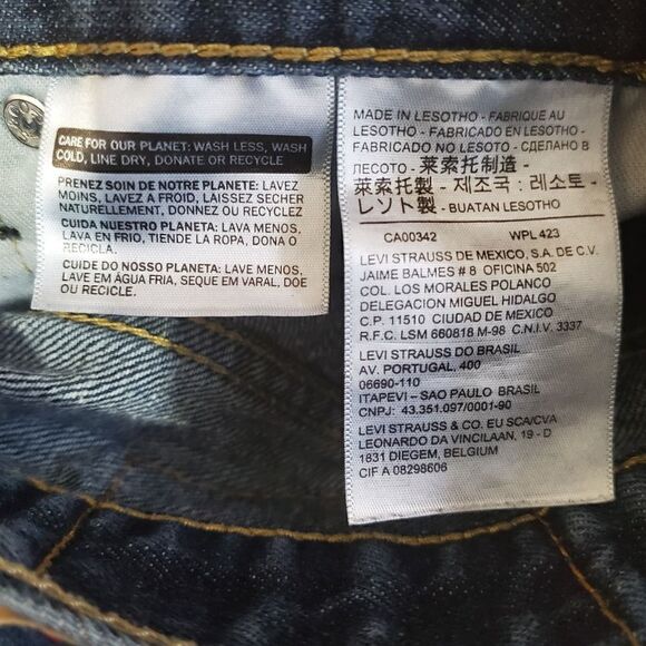 Levis 559 Jeans Mens 33x30 Blue Relaxed Straight Leg Fit Dark Wash Denim - Picture 7 of 9